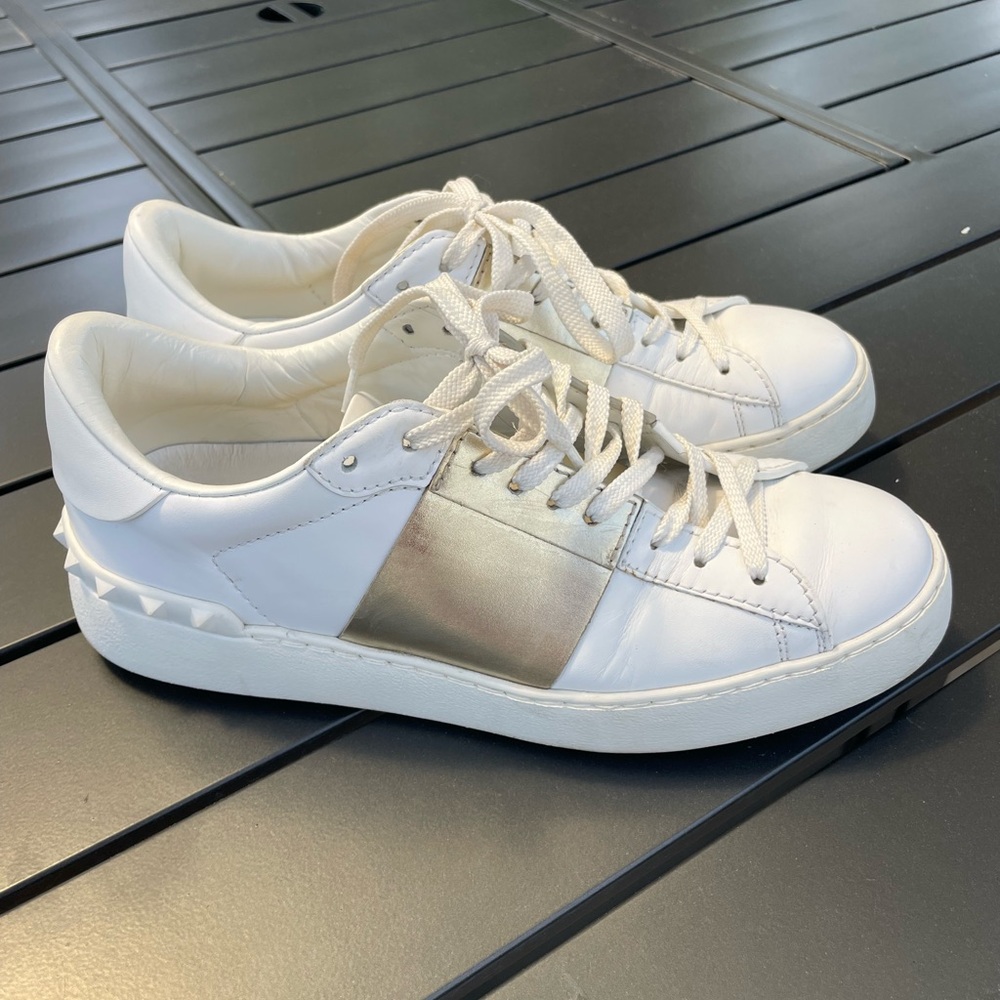 Valentino White and Gold Women's Sneakers